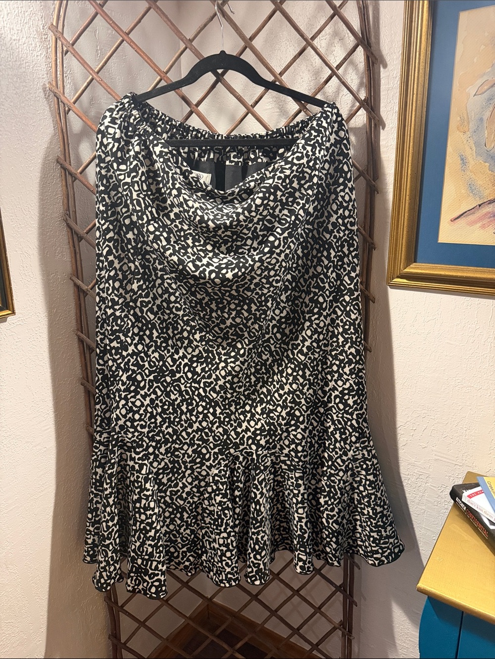 Cato Black and White A-Line Skirt